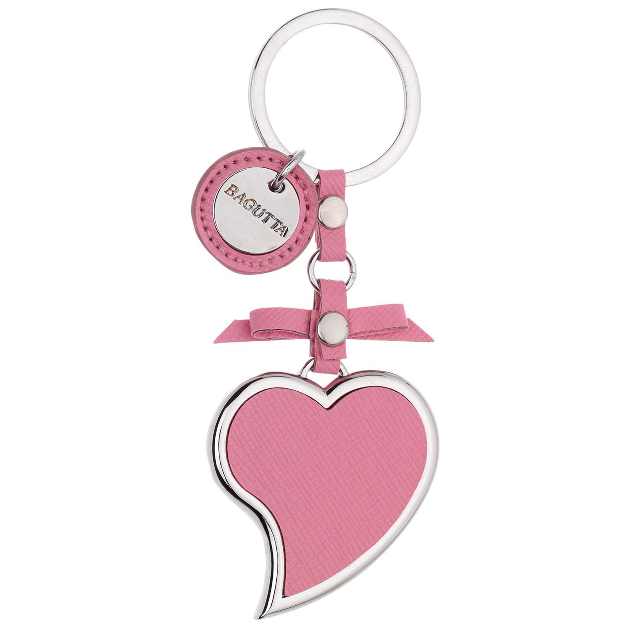 PORTACHIAVI CUORE PIEGATO CON FIOCCO ROSA